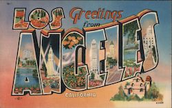 Greetings from Los Angeles California Postcard Postcard Postcard