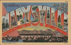 Greetings from Marysville California Postcard Postcard Postcard