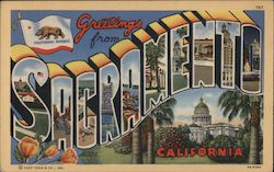 Greetings from Sacramento California Postcard Postcard Postcard