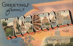 Greetings from Wisconsin Postcard Postcard Postcard