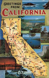 Greetings from California Postcard