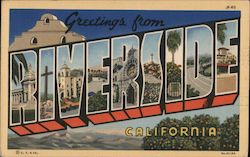 Greetings from Riverside California Postcard Postcard Postcard