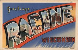 Greetings from Racine Postcard