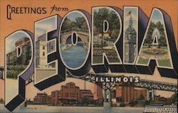 Greetings from Peoria Postcard