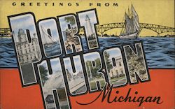 Greetings from Port Huron Postcard