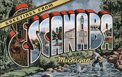 Greetings from Escanaba Postcard