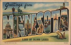 Greetings from Minnesota Postcard Postcard Postcard