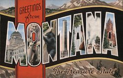 Greetings from Montana Postcard Postcard Postcard