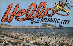 Hello from Atlantic City Postcard