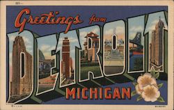 Greetings from Detroit Postcard