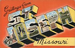 Greetings from St. Joseph Missouri Postcard Postcard Postcard