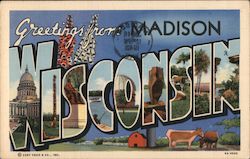 Greetings from Madison Wisconsin Postcard Postcard Postcard
