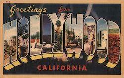 Greetings from Hollywood California Postcard Postcard Postcard