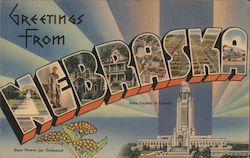 Greetings from Nebraska Postcard