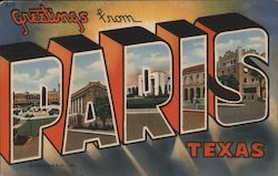 Greetings from Paris Texas Postcard Postcard Postcard