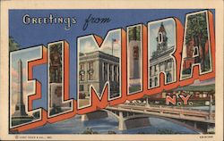 Greetings from Elmira New York Postcard Postcard Postcard