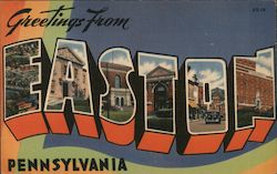 Greetings from Easton Pennsylvania Postcard Postcard Postcard