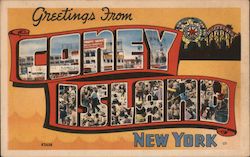 Greetings from Coney Island New York Postcard Postcard Postcard