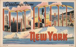 Greetings from Long Island New York Postcard Postcard Postcard