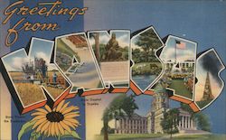 Greetings from Kansas Postcard Postcard Postcard