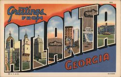 Greetings from Atlanta Georgia Postcard Postcard Postcard