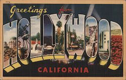 Greetings from Hollywood California Postcard Postcard Postcard