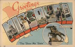 Greetings from Missouri Postcard Postcard Postcard