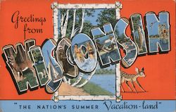 Greetings from Wisconsin Postcard Postcard Postcard