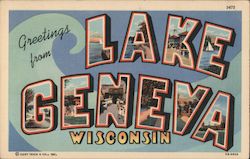 Greetings from Lake Geneva Wisconsin Postcard Postcard Postcard