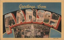 Greetings from Madison Wisconsin Postcard Postcard Postcard