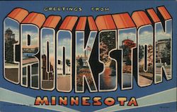 Greetings from Crookston Minnesota Postcard Postcard Postcard