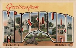 Greetings from Missouri Postcard Postcard Postcard