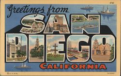 Greetings from San Diego Postcard