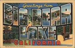 Greetings from Big Bear Lake California Postcard Postcard Postcard