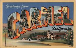 Greetings from Carmel California Postcard Postcard Postcard