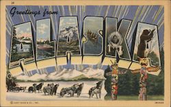 Greetings from Alaska Postcard