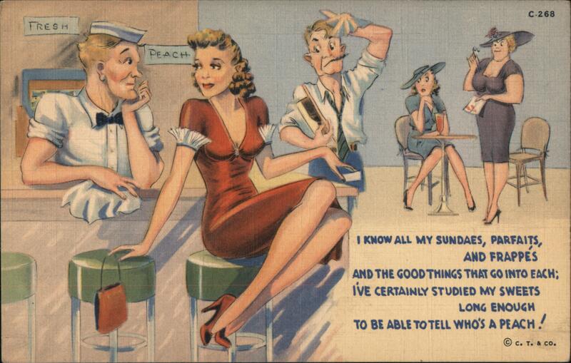 I Know All My Sundaes Postcard Comic, Funny