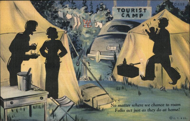 Tourist Camp Cartoon Comic, Funny