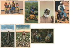 Lot of 7 Black Americana Linen Postcards Postcard