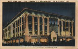 Night Scene Harris Company Department Store Postcard
