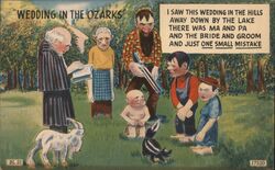 Wedding in the Ozarks Comic Hillbilly Postcard Postcard