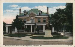 American Legion Home and War Memorial Postcard