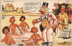 Tech Test Print Private Nudist Colony - Teich Production Proof Postcard