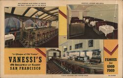 Vanessi's Restaurant, "A Glimpse of Old Venice" Postcard