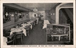 Jack's Italian-American Restaurant Interior 344 West 46th Street Postcard