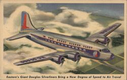 Eastern's Giant Douglas Silverliners Bring a New Degree of Speed to Air Travel Postcard
