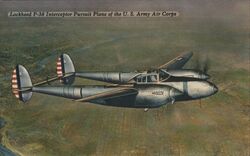 Lockheed P-38 Interceptor Pursuit Plane Postcard