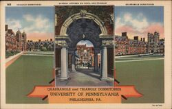 Quadrangle and Triangle Dormitories University of Pennsylvania Postcard