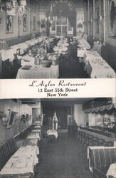 L'Aiglon Restaurant New York Postcard