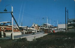 Hatteras, NC Marina Boats Outer Banks Postcard